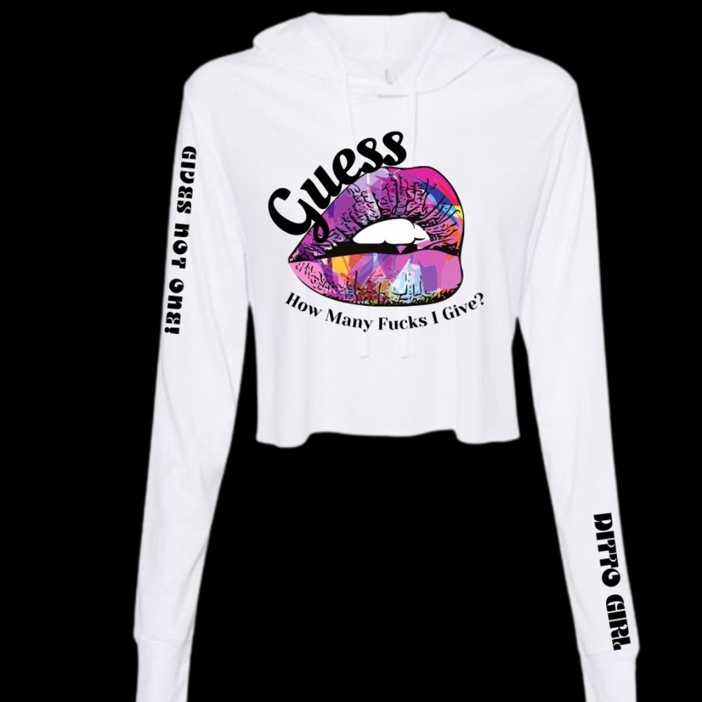 White long Sleeve crop top tee